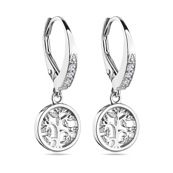 Фото Срібні сережки-підвіски з фіанітами (арт. 7502/4525)