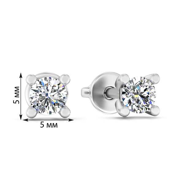 Золотые серьги пусеты с бриллиантами (арт. Т01108908026б) – изображение 3