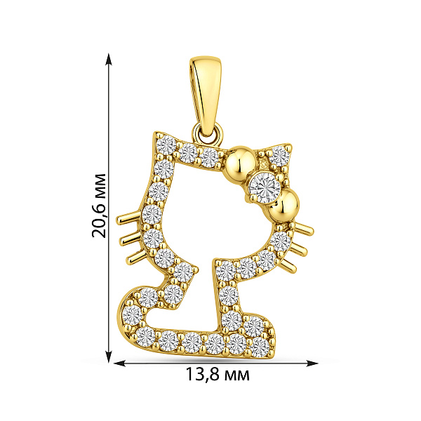 Подвес Kitty из желтого золота (арт. 421690ж) – изображение 2