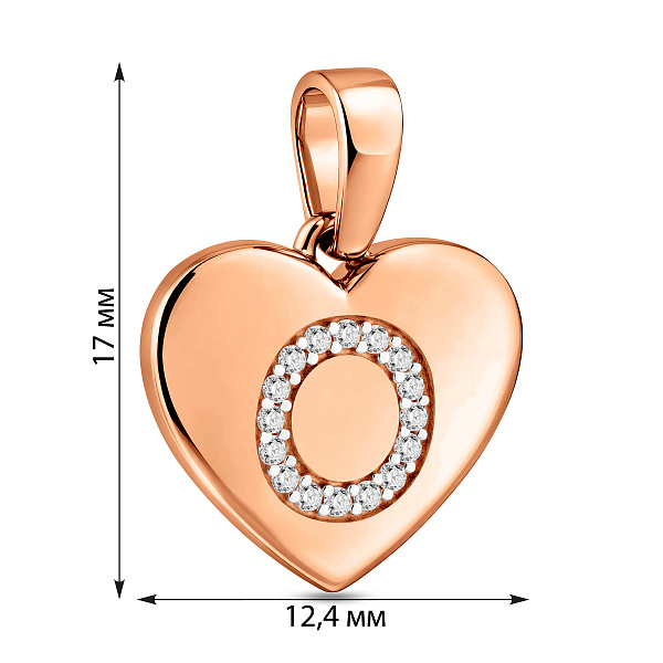 Золотая подвеска Буква О с фианитами (арт. 440983) – изображение 5