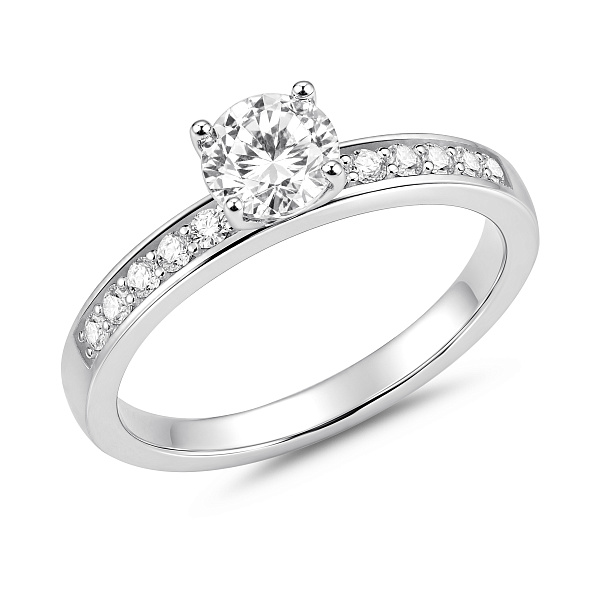 Серебряное двойное кольцо с фианитами (арт. 7501/8623) – изображение 3