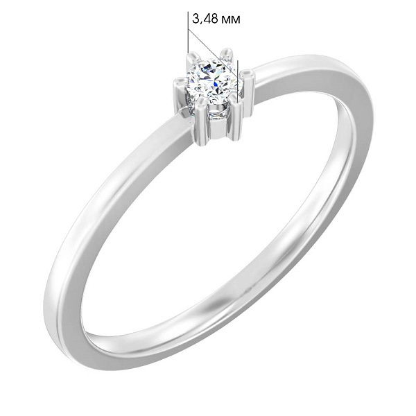 Золотое кольцо с бриллиантом (арт. К011169010б) – изображение 2