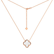 Фото Кольє Конюшина з червоного золота з перламутром (арт. 361496/10п)