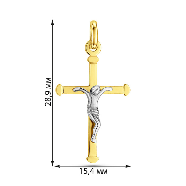 Золотий натільний хрестик (арт. 500487ж) – зображення 2