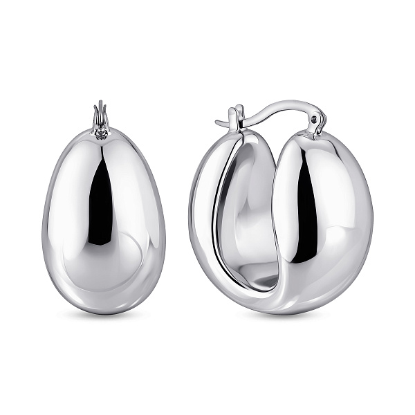 Серебряные серьги без камней (арт. 7502/10126/20) – изображение 1