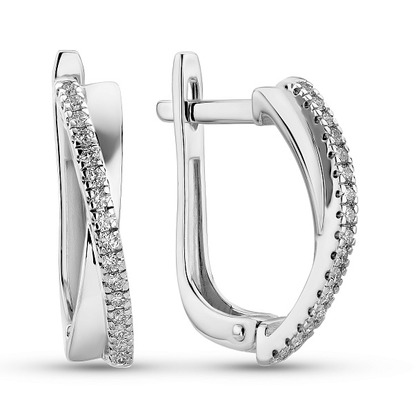 Серьги из белого золота с бриллиантами (арт. С011055010б) – изображение 1