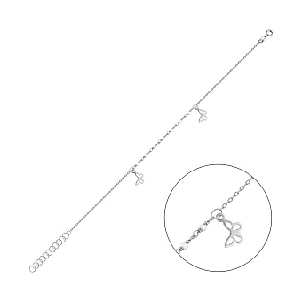 Фото Золотой браслет на ногу бабочки с фианитами (арт. 325665бн)