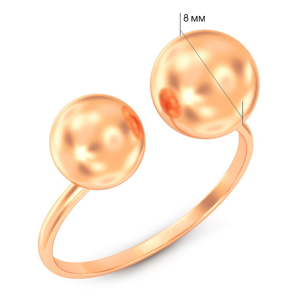 Золотое кольцо с шариками (арт. 1401050) – изображение 5