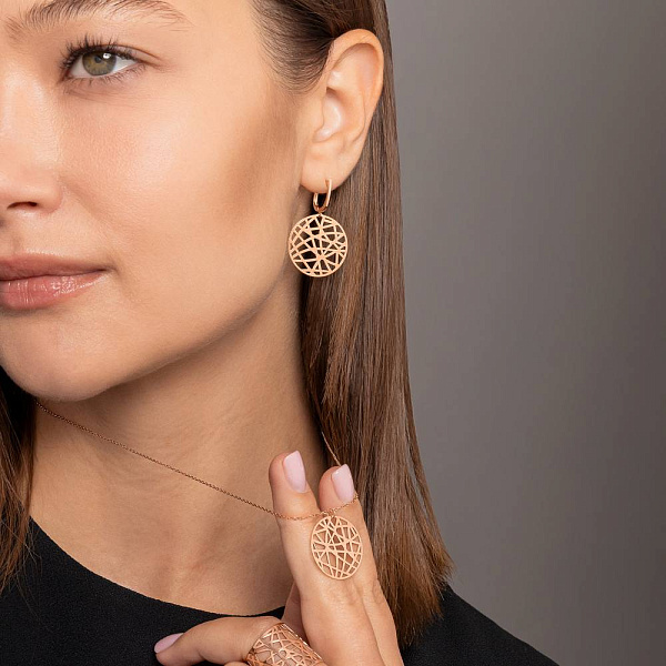 Золотые серьги-подвески (арт. 111239) – изображение 6