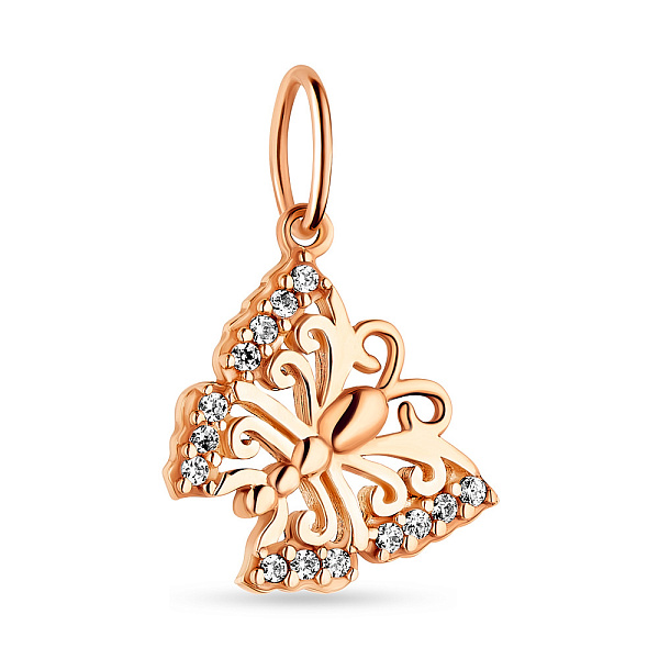 Золота підвіска Метелик з фіанітами (арт. 421951) – зображення 1