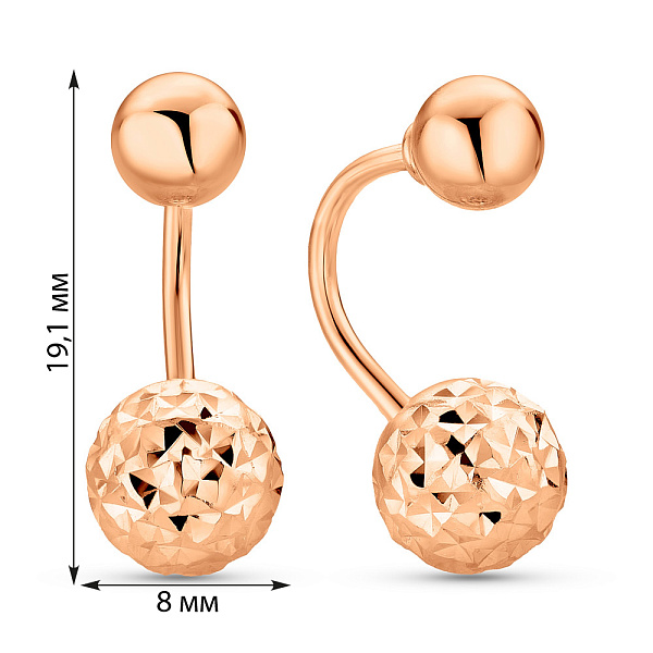 Золоті сережки-джекети (арт. 1101081а) – зображення 4