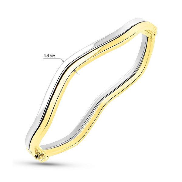 Жесткий браслет из желтого и белого золота (арт. 326693жб) – изображение 4