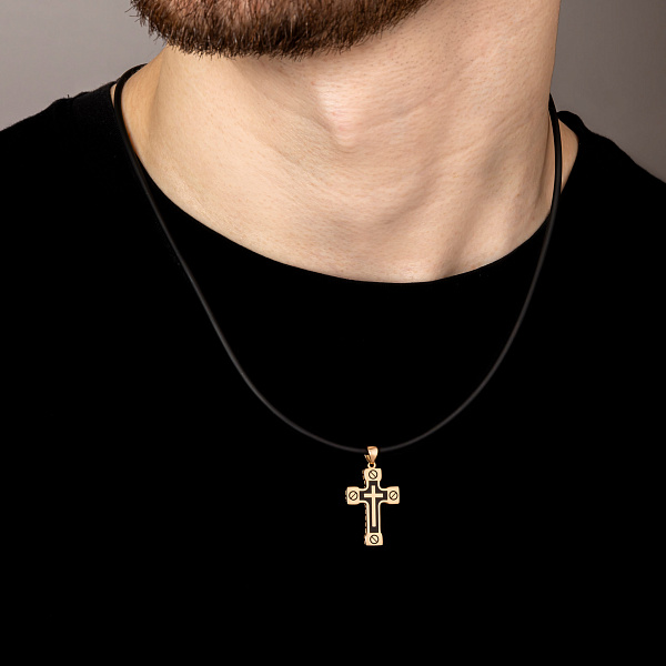 Крестик из красного золота с эмалью (арт. 424937еч) – изображение 2