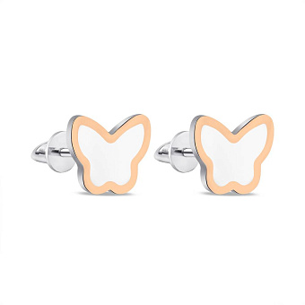 Серебряные серьги-пусеты с золотой накладкой (арт. 7218/660ебсю)