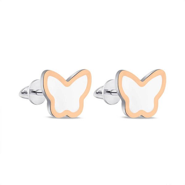 Серебряные серьги-пусеты с золотой накладкой (арт. 7218/660ебсю) – изображение 1