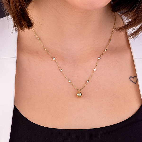 Кольє з жовтого золота з фіанітами (арт. 352656ж) – зображення 3