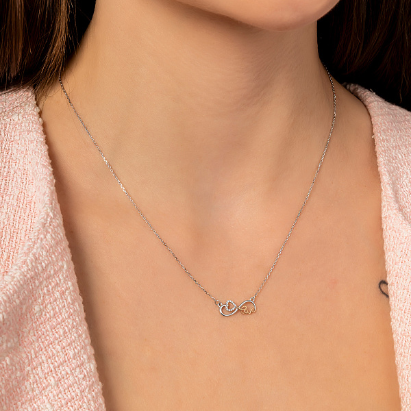 Колье из белого и красного золота с бриллиантами (арт. Ц011433бк) – изображение 3