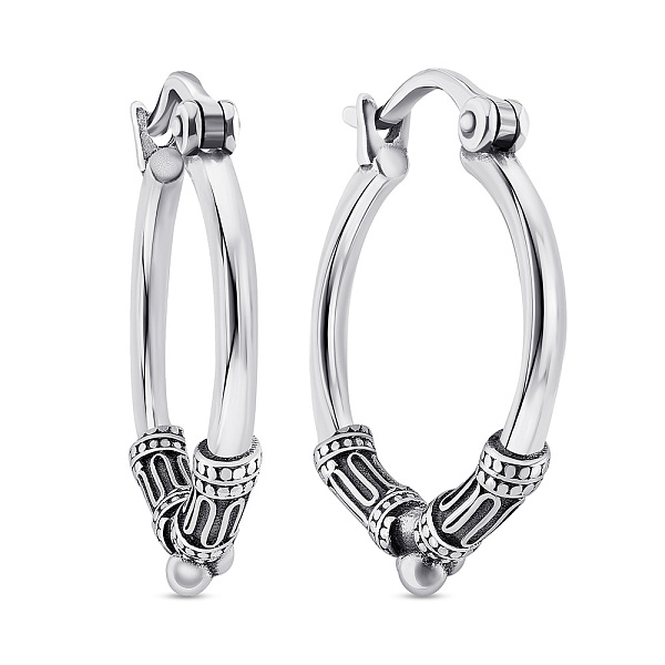 Серебряные серьги без камней (арт. 7902/2409) – изображение 1