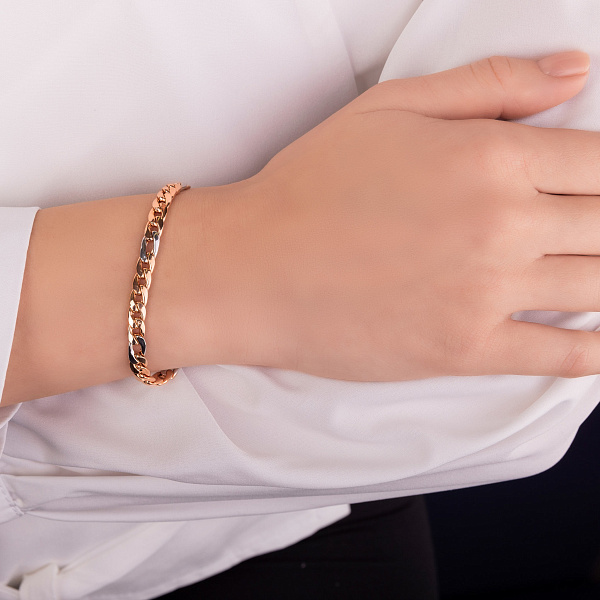 Широкий браслет з червоного і білого золота (арт. 325470кб) – зображення 2