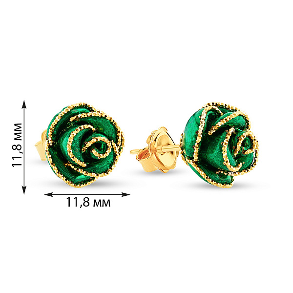 Золотые серьги пусеты Francelli (арт. 105501жз) – изображение 3