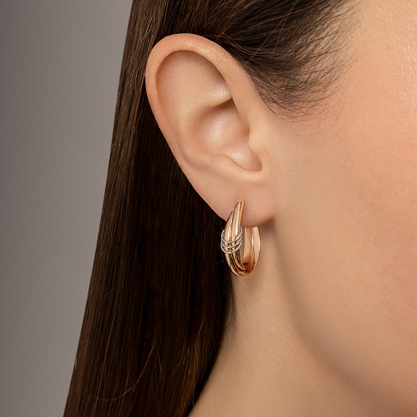 Золоті сережки-конго (арт. 105276/20кб) – зображення 4