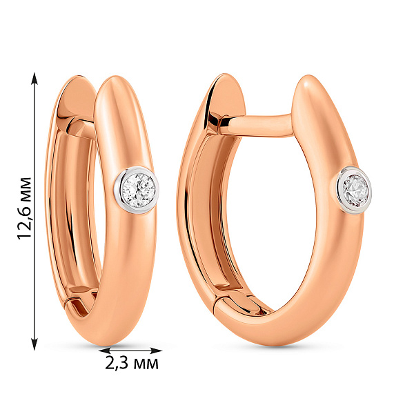 Золотые серьги кольца с бриллиантами (арт. С011517) – изображение 3