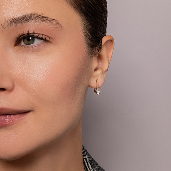 Золоті сережки з діамантами (арт. С011748010) – зображення 4