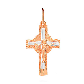 Хрестик з комбінованого золота (арт. 505972кб)