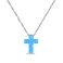 Серебряное колье с крестиком из синего опала (арт. 7507/441Пос) – изображение 1