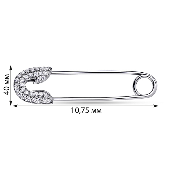 Серебряная булавка с фианитами (арт. 7511/7113р) – изображение 2