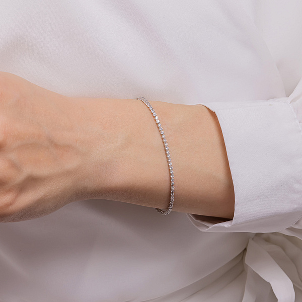 Браслет из белого золота с фианитами (арт. 340038б) – изображение 3