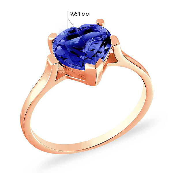 Золота каблучка з синім кварцом (арт. 140592ПСс) – зображення 2