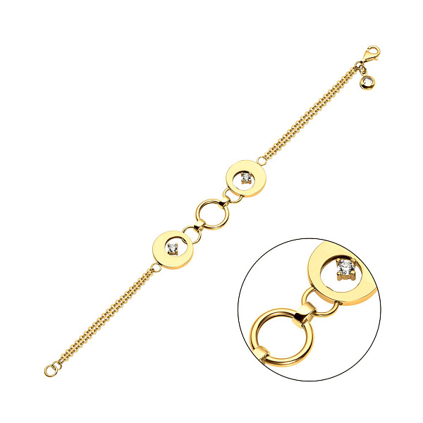 Золотий браслет з фіанітами (арт. 324684жП1) – зображення 1