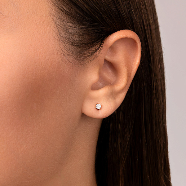 Пусеты из белого золота с бриллиантами (арт. 2191234202) – изображение 2