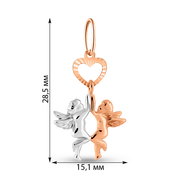 Підвіс з червоного і білого золота (арт. 420719кб) – зображення 3