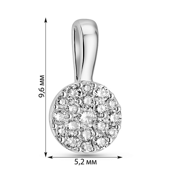 Кулон з білого золота з діамантами (арт. П341681010б) – зображення 2