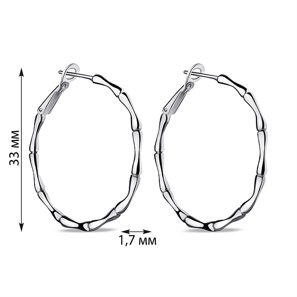 Серебряные серьги без камней (арт. 7502/3882/30) – изображение 2