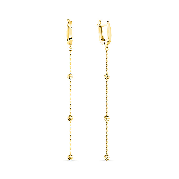 Сережки-підвіски з жовтого золота (арт. 107375ж) – зображення 1