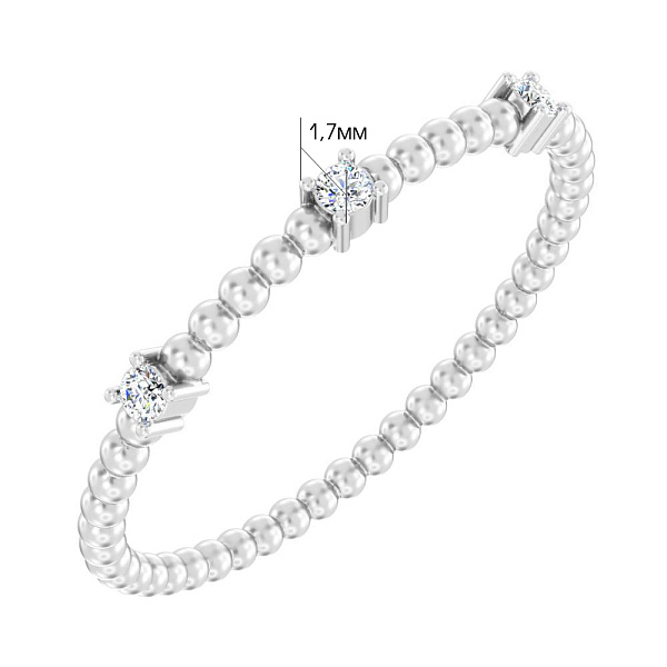 Кольцо из белого золота с тремя бриллиантами (арт. К011327б) – изображение 5