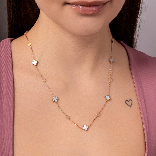 Золоте кольє з перламутром (арт. 352781/8п) – зображення 2