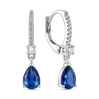 Фото Серьги-подвески из серебра с альпинитами и фианитами (арт. 7502/10115ас)