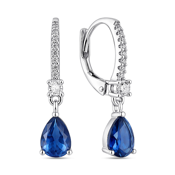 Серьги-подвески из серебра с альпинитами и фианитами (арт. 7502/10115ас) – изображение 1