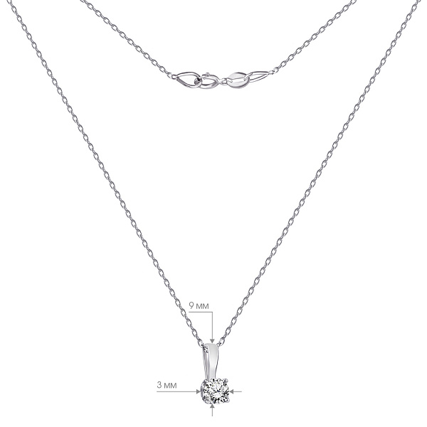 Колье золотое с бриллиантом (арт. Ц341086010б) – изображение 5