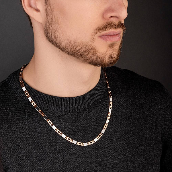 Ланцюжок з червоного і білого золота (арт. 352516р) – зображення 2