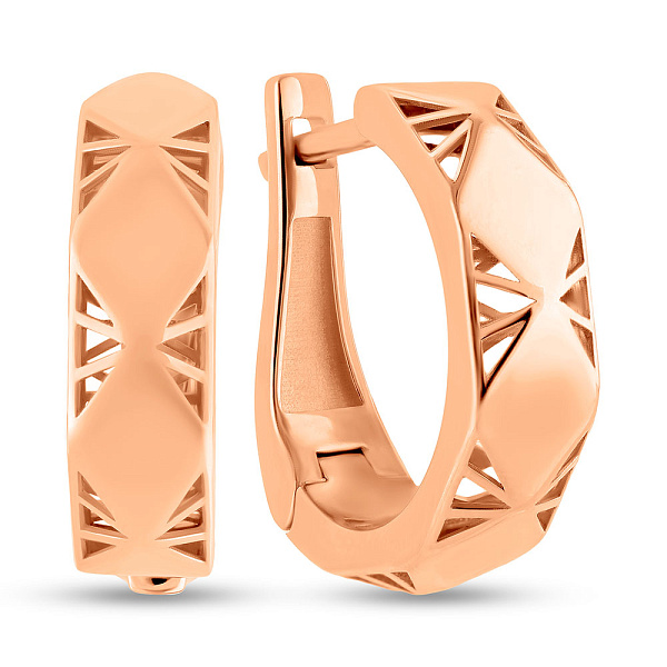Серьги из красного золота без камней  (арт. 109047) – изображение 1
