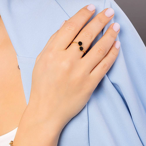 Каблучка Лýна з жовтого золота з емаллю (арт. 141274жеч) – зображення 2