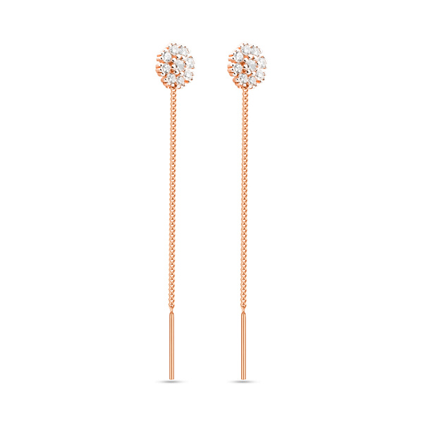 Сережки-протяжки з золота з фіанітами (арт. 110843/1) – зображення 1