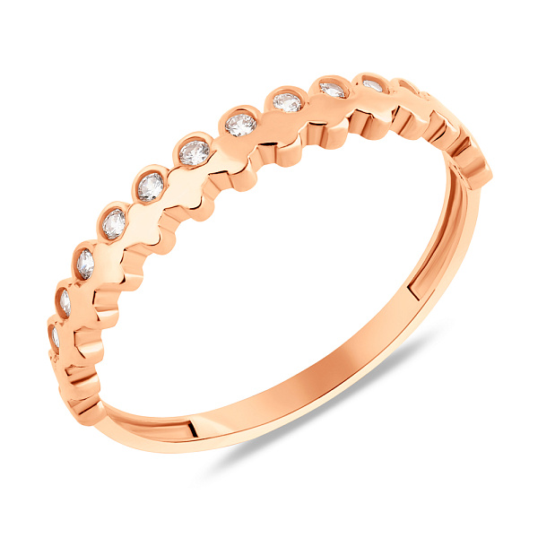 Золотое кольцо с дорожкой из фианитов (арт. 155639) – изображение 1