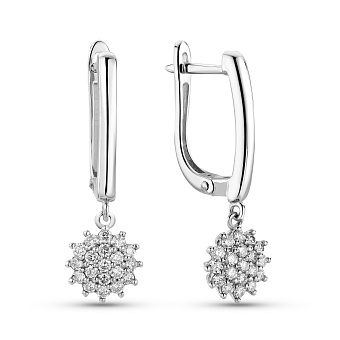 Фото Серьги из белого золота с бриллиантами (арт. 2112592202)
