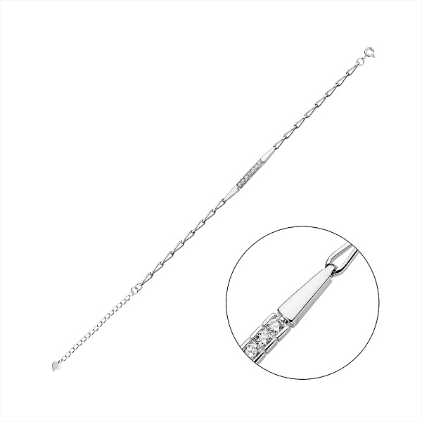 Браслет из серебра с фианитами (арт. 7509/Б2Ф/410-16,5) – изображение 1
